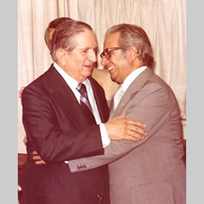 Econ. Manoel Francisco Lopes Meireles (1º presidente da FENECON) com o Econ. Fernando Cruz Lopes  (5º presidente da FENECON) em São Paulo.